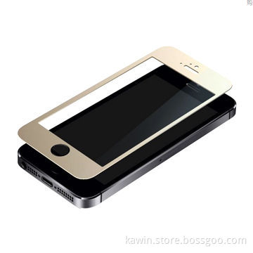 9H gold color tempered-glass screen protector for iPhone 5/5C/5S, Japan Glass